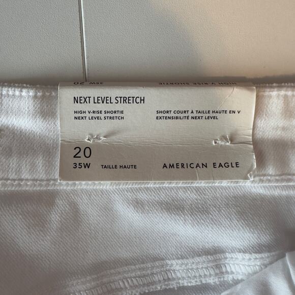NWT American Eagle Next Level Stretch High V-Rise Shortie Size 20 White Summer - Picture 4 of 13